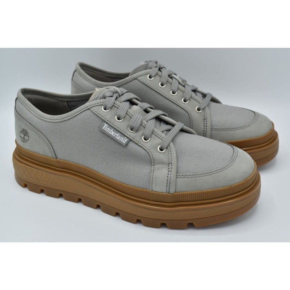 Timberland Womens Sz 10 Ray City EK+ Grey Canvas Oxford Platform Shoes Sneakers